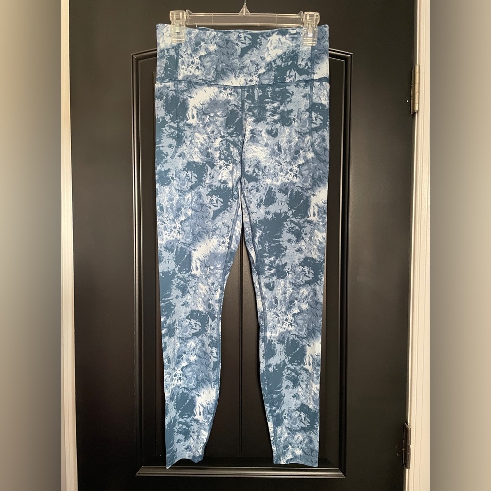 Under Armour Women's Meridian Printed Leggings - blue and white - MEDIUM